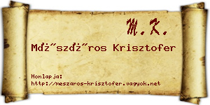 Mészáros Krisztofer névjegykártya